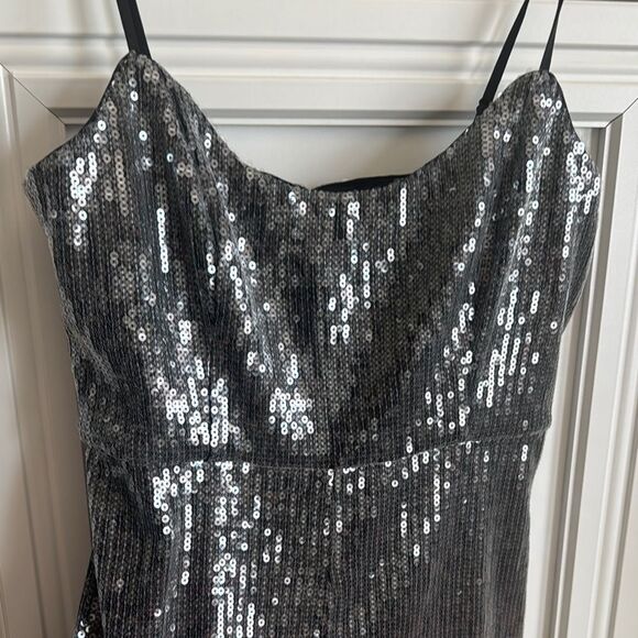 Anthropologie Sequin Romper Leopard Print and Gray - Picture 4 of 6